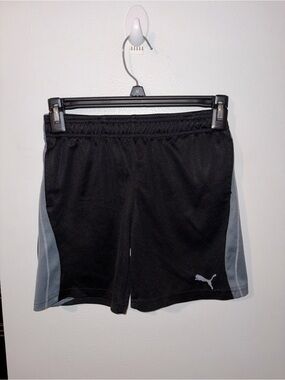 Puma Black Athletic Shorts with Gray Side Panels